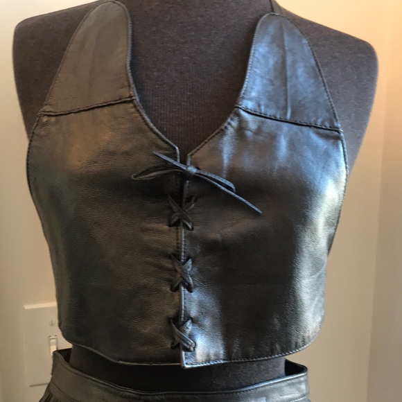 Zara Basic Fringed Leather Skirt - Picture 5 of 12